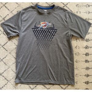 OKC Thunder NBA Performance T-shirt Mens‎ Large Gray Blue Basketball Oklahoma